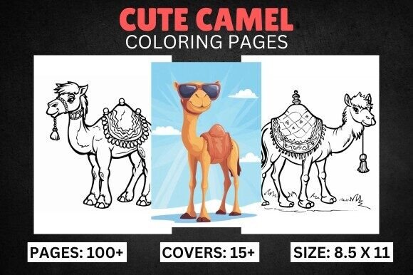 100 Cute Camel Coloring Pages for Kids