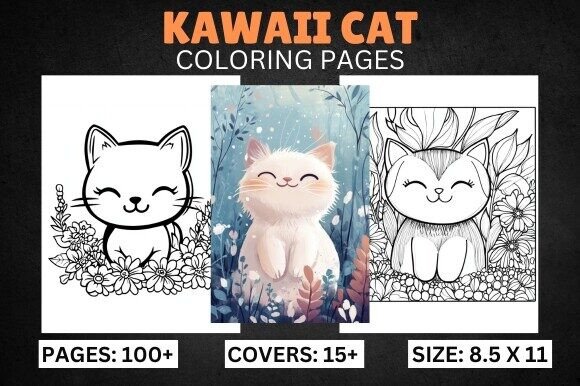 100 Kawaii Cat Coloring Book for Kids: The Ultimate High-Resolution KDP Interior Bundle