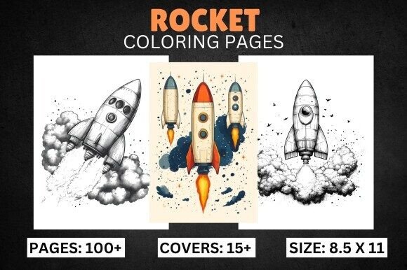 100 Rocket Coloring Pages for Kids