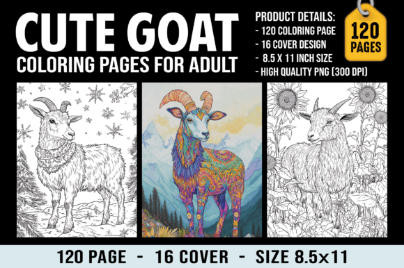 120 Goat Coloring Pages for Adults