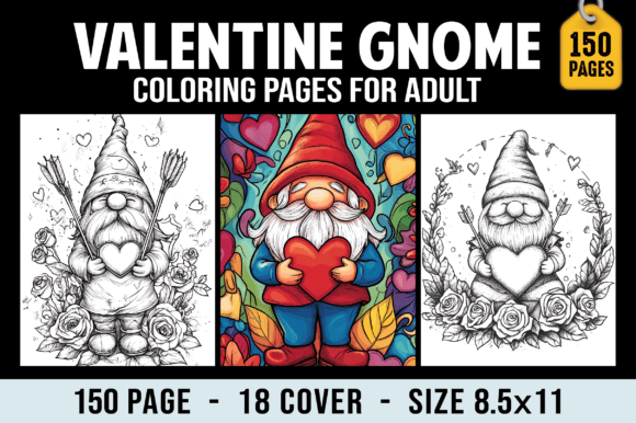 150 Valentine Gnome Coloring Pages