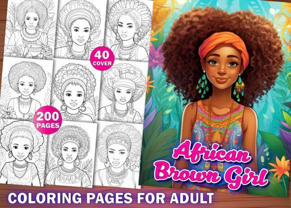 200 African Brown Girls Coloring Pages