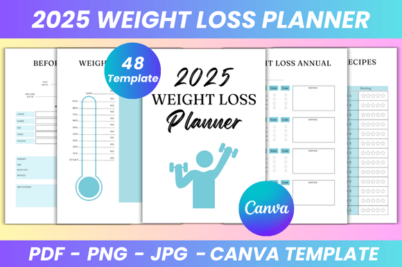 2025 Weight Loss Planner Canva Kdp