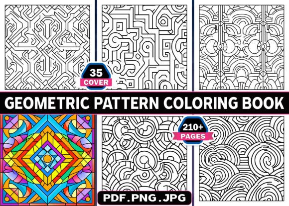 210 Geometric Pattern Coloring Pages KDP