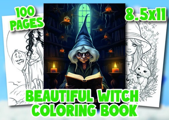 Beautiful Witch Coloring Pages Adult