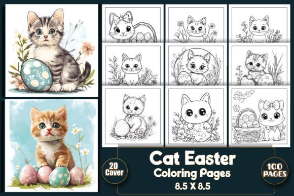 Cat Easter Coloring Book for KDP