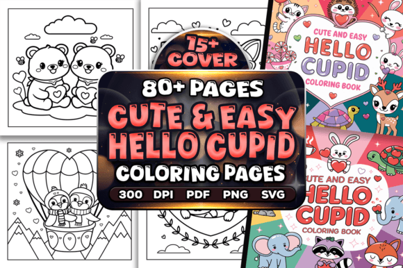 Cute and Easy Hello Cupid Coloring Pages