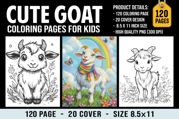 Cute Goat Coloring Pages for Kids