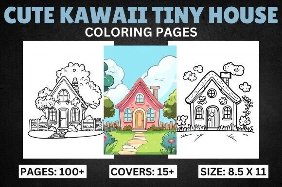 Cute Kawaii Tiny House Coloring Pages