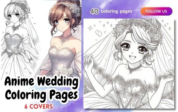 Enchanting Anime Wedding Coloring Pages