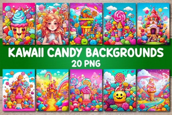 Kawaii Candy Backgrounds for Covers