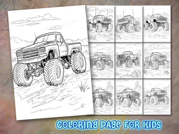Monster Truck Coloring Page for KDP