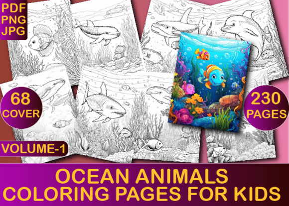 Ocean Animals Coloring Book for Kids V-1