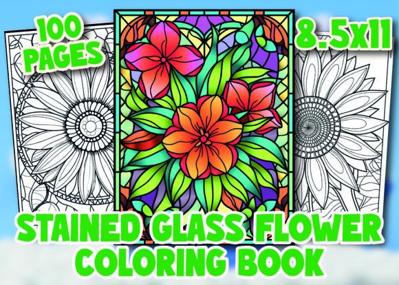 Stained Glass Flower Coloring Book: A Practical Creative Resource for Adults Who Want Ready-to-List KDP Interiors