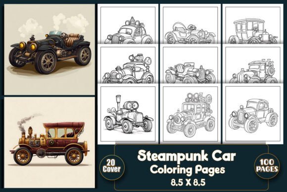Steampunk Car Coloring Pages