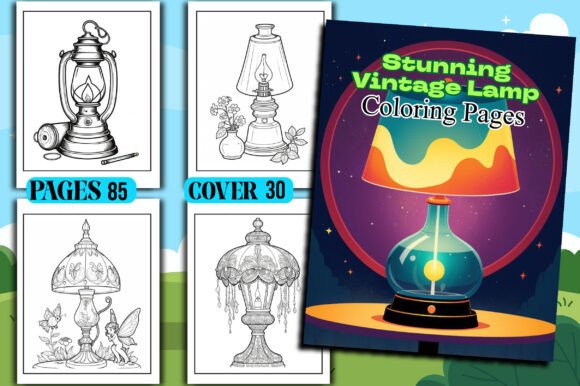 Stunning Vintage Lamp Coloring Page Book