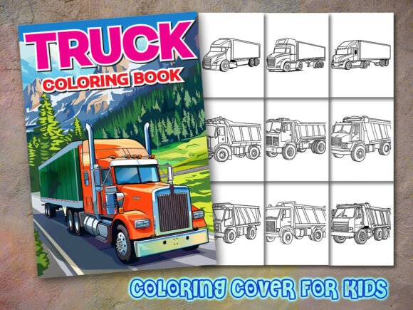 Truck Coloring Pages and Book Cover