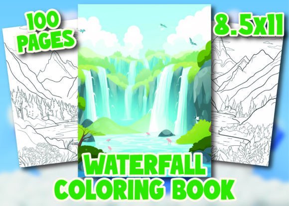 Waterfall 7 Coloring Pages for Adult